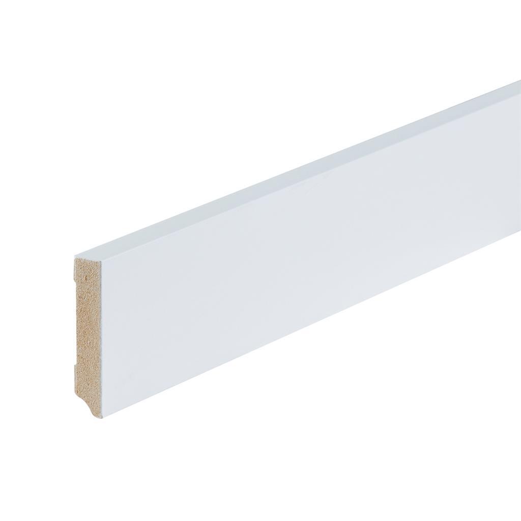 MDF plint recht 70x15 RAL9016 extra wit