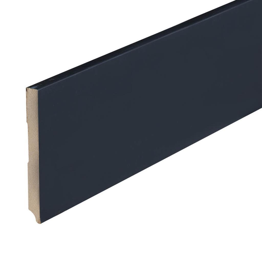 MDF plint 12cm hoog recht model zwart