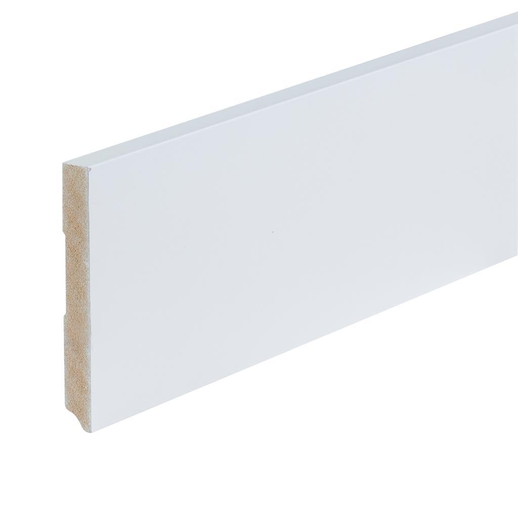 MDF plint 12cm hoog extra wit gelakt RAL9016