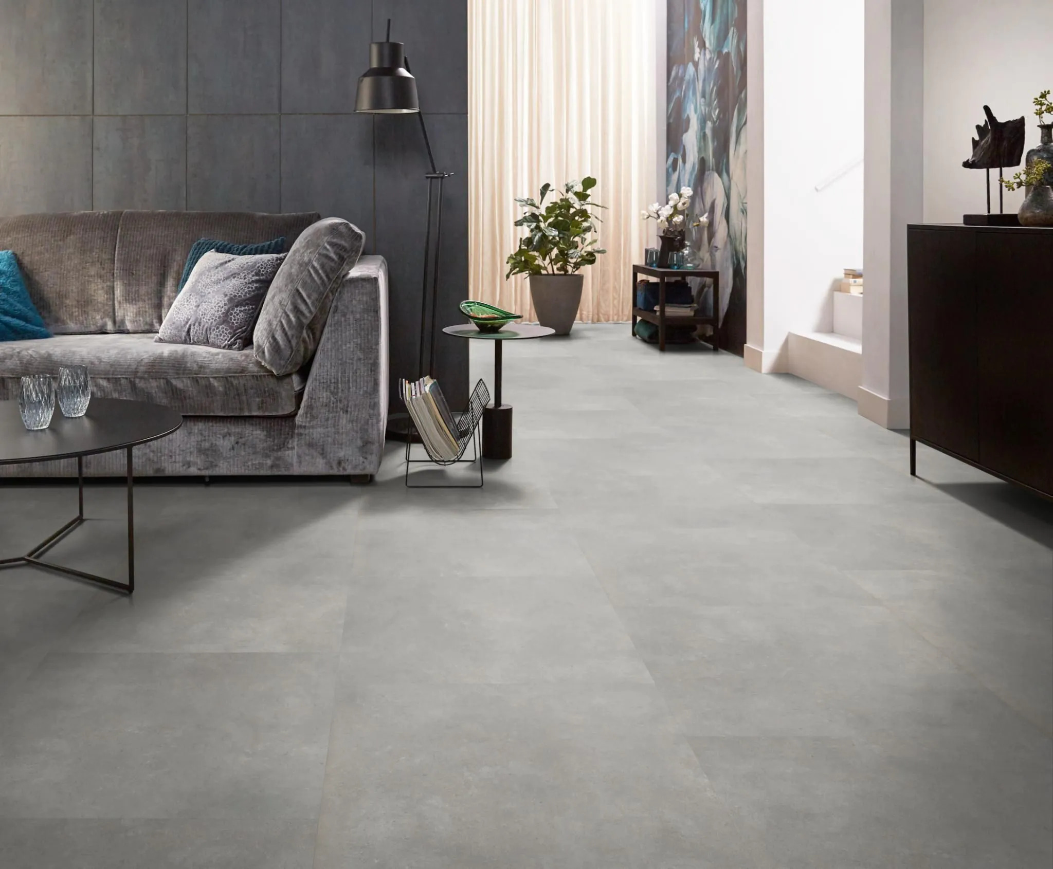 Interieur met Ambiant Ceramo XL Click Light Grey Klik PVC tegels